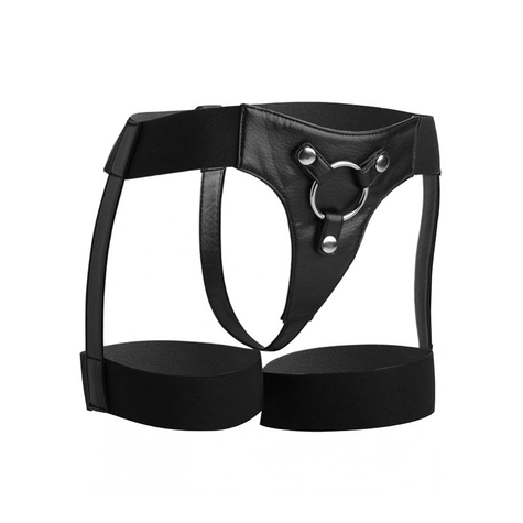 Strap-On Harness In Black In Suspender Look