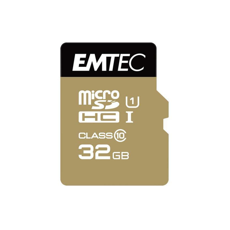 Microsdhc 32go emtec +adapter cl10 gold+ uhs-i 85mb/s sous blister