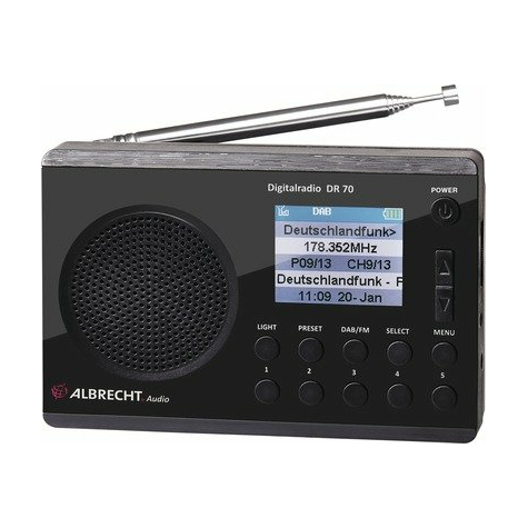 Albrecht dr 70 digitalradio, farbdisplay, 230 v und batteriebetrieb