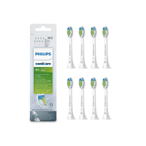 Philips sonicare hx6068/12 w2 tête de brosse optimal white (paquet de 8)