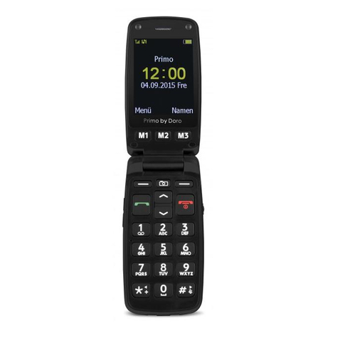 Doro primo 406   clapet   6,1 cm (2.4")   0,3 mp   bluetooth   1050 mah   noir   argent