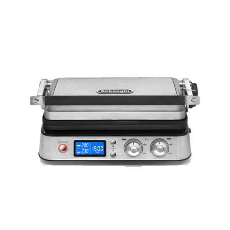 De longhi multigrill cgh1020d - noir - métallique - rectangulaire - plaque - 370 x 230 mm - couvercle amovible - couvercle à charnière - couvercle avec fermeture - 2000 w