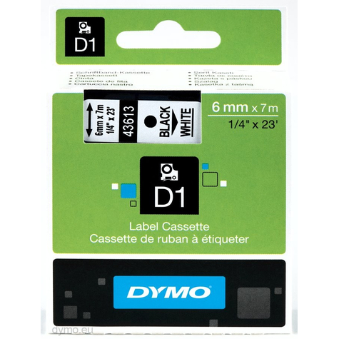 Dymo ruban d1 standard - noir sur blanc - polyester - - -18 - 90 °c - dymo - labelmanager - labelwriter 450 duo - boîte