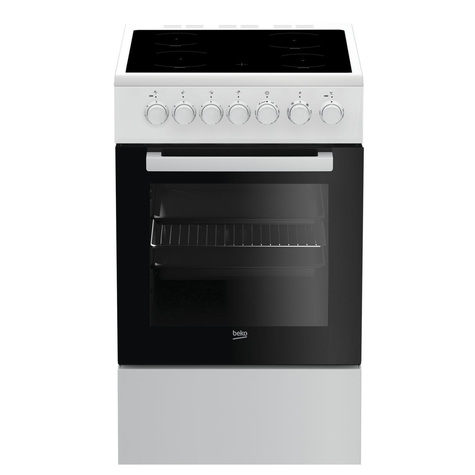 Beko fsm57100gw - cuisinière - noir - blanc - rotatif - blanc - devant - bas