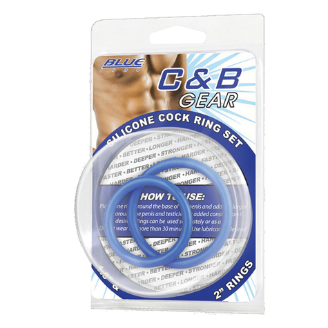 Blue line c&b gear silicone cock ring set blue