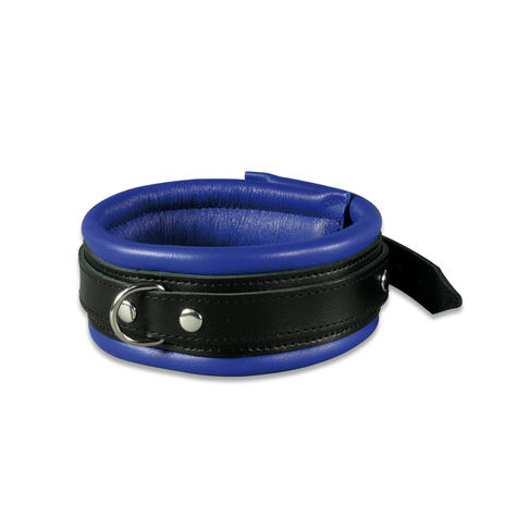 Xx-dreamstoys leder-halsfessel blau/schwarz