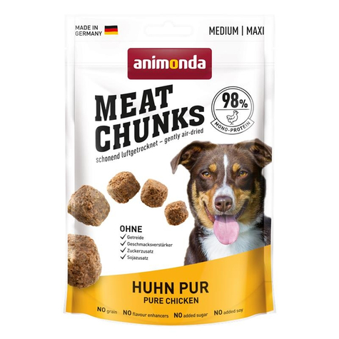 Snacks animonda pour chiens, morceaux de viande d'animal pur poulet 80g