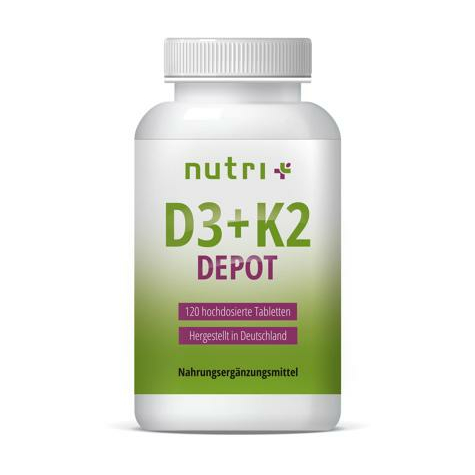 Nutri+ vegane d3+k2 depot tabletten, 120 tabletten