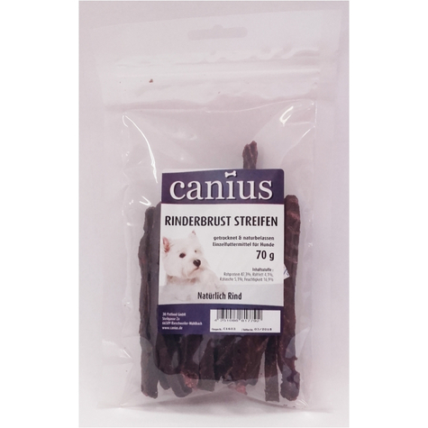 Collations canius, cani. Lanières de poitrine de b?Uf 70g