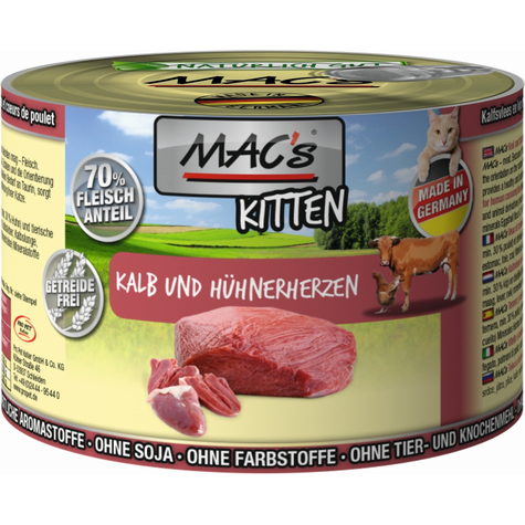 Mac's, mastic pour chat macs. Veau + supérieur 200g