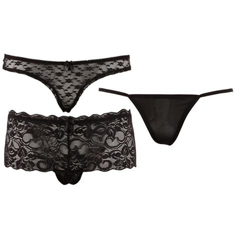 String thong femme : slip set noir