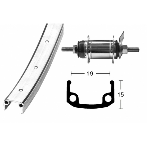 H-Wheel 28x1 3/8rb-Hub Shim.1-Speed 36l