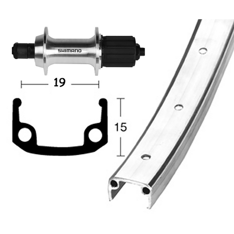 H-Wheel 28x1.3/8tx 500 8/10-F.Silb.Ssp 36l