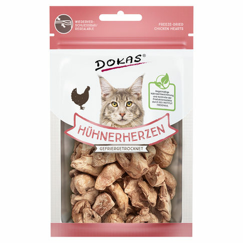 Dokas cat snack coeurs de poulet congelés 15g