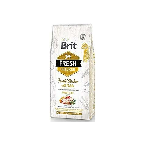 Brit fresh dog adultee poulet great life, 12kg