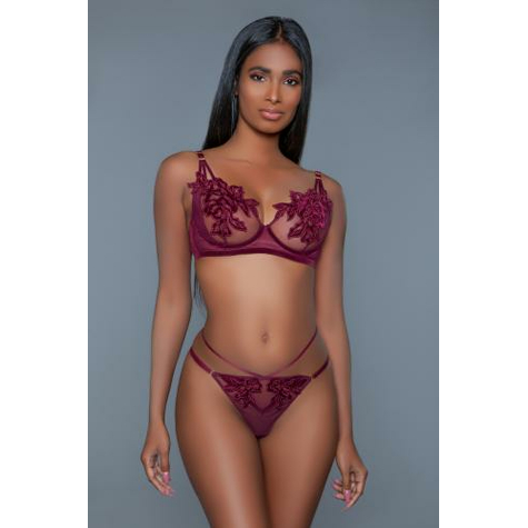 Evangeline Bra Set Burgundy