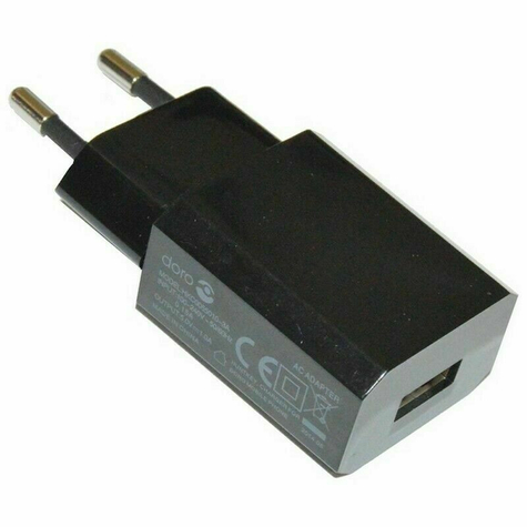 Doro hkc0055010 3a usb charger 1amper noir adaptateur power supply original