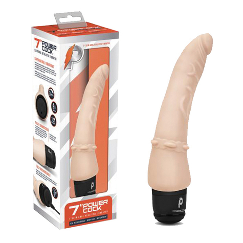 Powercocks 7 slim anal vibromasseur réaliste skin