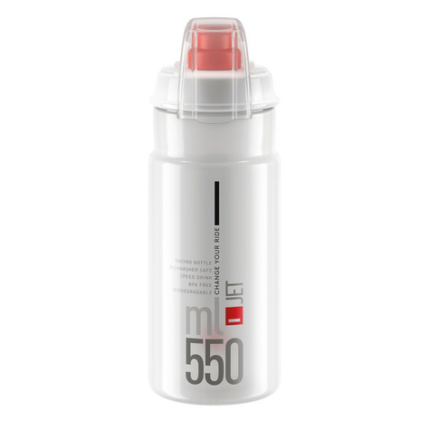 Trinkflasche Elite Jet Plus             550ml, Klar/Rot                         