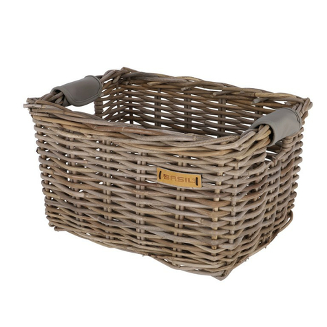 Panier de transport basil dorset m 35x24x24cm, gris, rotin, grande maille   