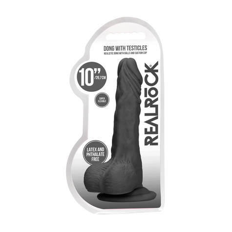 Dong à testicules 10'' / 25 cm - noir