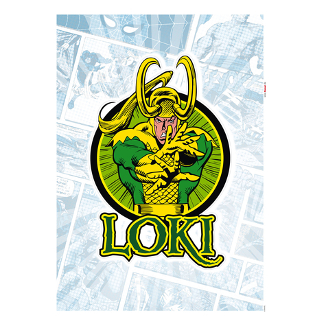 Autocollant mural - loki comic classic - taille 50 x 70 cm