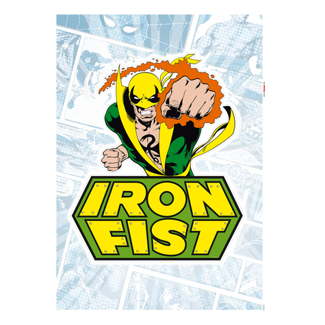 Autocollant mural - bande dessinée iron fist - taille 50 x 70 cm