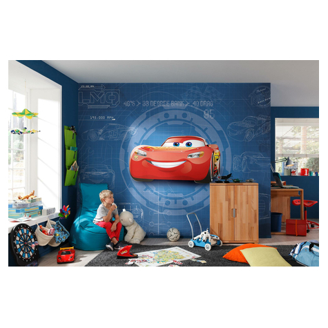 Papier peint photo - cars3 blueprint - taille 368 x 254 cm