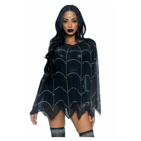 Sheer Rhinestone Poncho