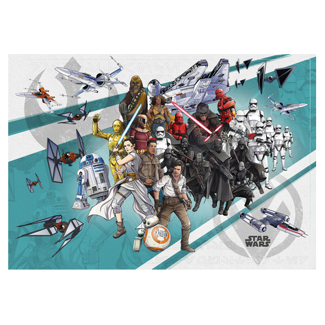 Papier peint photo - star wars cartoon collage wide - dimensions 400 x 280 cm