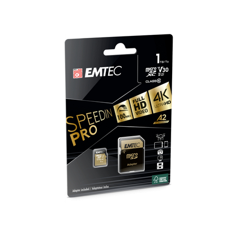 Emtec microsdxc 1tb speedin pro cl10 100mb/s fullhd 4k ultrahd