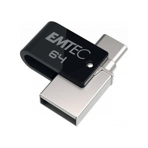 Clé usb flashdrive 64 go emtec mobile & go dual usb3.2 - usb-c t260